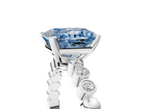 White gold Fancy Blue Radiant  Solitaire Bezel Accent Diamond Engagement Ring with Beaded Band and Four-Prong Setting_29