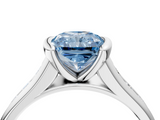 White gold Fancy Blue Radiant  Solitaire Bezel-Set Diamond Ring with Channel-Set Band_41