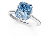 White gold Fancy Blue Radiant  Solitaire Cathedral Diamond Ring with Six-Prong Setting_18