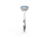 White gold Fancy Blue Radiant  Solitaire Cathedral Diamond Ring with Six-Prong Setting_19