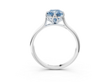 White gold Fancy Blue Radiant  Solitaire Cathedral Diamond Ring with Six-Prong Setting_20