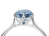 White gold Fancy Blue Radiant  Solitaire Cathedral Diamond Ring with Six-Prong Setting_21