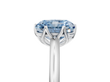 White gold Fancy Blue Radiant  Solitaire Cathedral Diamond Ring with Six-Prong Setting_22