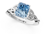 White gold Fancy Blue Radiant  Solitaire Celtic Knot Engagement Ring with Four-Prong Setting_43