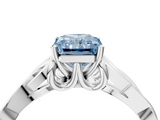 White gold Fancy Blue Radiant  Solitaire Celtic Knot Engagement Ring with Four-Prong Setting_46