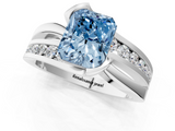 White gold Fancy Blue Radiant  Solitaire Channel-Set Split Shank Ring with Tension Prong Setting_4