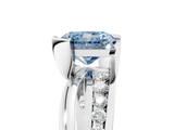White gold Fancy Blue Radiant  Solitaire Channel-Set Split Shank Ring with Tension Prong Setting_8
