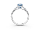 White gold Fancy Blue Radiant  Solitaire Chevron Pave Diamond Engagement Ring with Six-Prong Setting_6