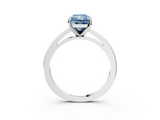 White gold Fancy Blue Radiant  Solitaire Diamond Engagement Ring with Four-Prong Setting on a Classic Band_6