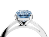 White gold Fancy Blue Radiant  Solitaire Diamond Engagement Ring with Four-Prong Setting on a Classic Band_7