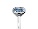 White gold Fancy Blue Radiant  Solitaire Diamond Engagement Ring with Four-Prong Setting on a Classic Band_8