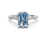 White gold Fancy Blue Radiant  Solitaire Diamond Engagement Ring with Pave Band and Six-Prong Setting_20