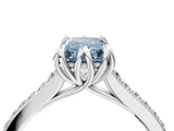 White gold Fancy Blue Radiant  Solitaire Diamond Engagement Ring with Pave Band and Six-Prong Setting_24
