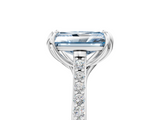 White gold Fancy Blue Radiant  Solitaire Diamond Engagement Ring with Pave Band and Six-Prong Setting_25