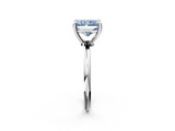 White gold Fancy Blue Radiant  Solitaire Diamond Ring with 4-Prong Setting on a Classic Band_5