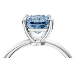 White gold Fancy Blue Radiant  Solitaire Diamond Ring with 4-Prong Setting on a Classic Band_7