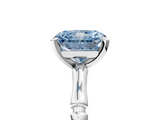 White gold Fancy Blue Radiant  Solitaire Diamond Ring with Bamboo Band and Four-Prong Setting_82