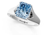 White gold Fancy Blue Radiant  Solitaire Diamond Ring with Cathedral Band and Four-Prong Setting_67