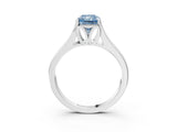 White gold Fancy Blue Radiant  Solitaire Diamond Ring with Cathedral Band and Four-Prong Setting_69