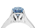 White gold Fancy Blue Radiant  Solitaire Diamond Ring with Cathedral Band and Four-Prong Setting_70