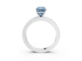 White gold Fancy Blue Radiant  Solitaire Diamond Ring with Channel-Set Baguette Band and Four-Prong Setting_65