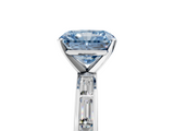 White gold Fancy Blue Radiant  Solitaire Diamond Ring with Channel-Set Baguette Band and Four-Prong Setting_67