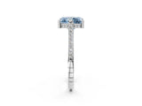White gold Fancy Blue Radiant  Solitaire Diamond Ring with Channel Set Band and Bezel Prong Setting_70