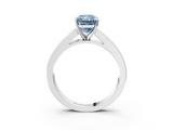 White gold Fancy Blue Radiant  Solitaire Diamond Ring with Channel-Set Band and Four-Prong Setting_6
