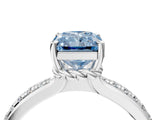 White gold Fancy Blue Radiant  Solitaire Diamond Ring with Channel Set Band and Six-Prong Setting_51