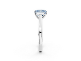 White gold Fancy Blue Radiant  Solitaire Diamond Ring with Four-Prong Setting and Classic Band_5