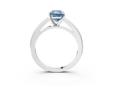 White gold Fancy Blue Radiant  Solitaire Diamond Ring with Four-Prong Setting and Classic Band_6