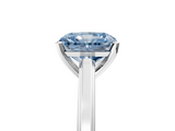 White gold Fancy Blue Radiant  Solitaire Diamond Ring with Four-Prong Setting and Classic Band_8