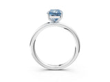 White gold Fancy Blue Radiant  Solitaire Diamond Ring with Four-Prong Setting on a Plain Band_47