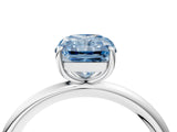White gold Fancy Blue Radiant  Solitaire Diamond Ring with Four-Prong Setting on a Plain Band_48