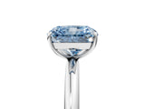 White gold Fancy Blue Radiant  Solitaire Diamond Ring with Four-Prong Setting on a Plain Band_49