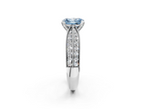 White gold Fancy Blue Radiant  Solitaire Diamond Ring with Milgrain Pavé Band and Four-Prong Setting_22