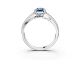 White gold Fancy Blue Radiant  Solitaire Diamond Ring with Milgrain Pavé Band and Four-Prong Setting_23