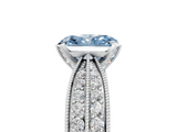 White gold Fancy Blue Radiant  Solitaire Diamond Ring with Milgrain Pavé Band and Four-Prong Setting_25