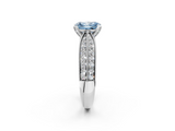 White gold Fancy Blue Radiant  Solitaire Diamond Ring with Milgrain Pavé Band and Four-Prong Setting_31