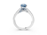 White gold Fancy Blue Radiant  Solitaire Diamond Ring with Pavé Band and Four-Prong Setting_84