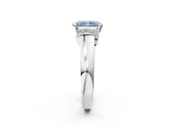 White gold Fancy Blue Radiant  Solitaire Diamond Ring with Pave Band and Six-Prong Setting_34