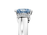 White gold Fancy Blue Radiant  Solitaire Diamond Ring with Pave Band and Six-Prong Setting_37