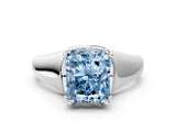 White gold Fancy Blue Radiant  Solitaire Diamond Ring with Six-Prong Cathedral Setting_32