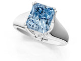 White gold Fancy Blue Radiant  Solitaire Diamond Ring with Six-Prong Cathedral Setting_33