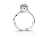 White gold Fancy Blue Radiant  Solitaire Diamond Ring with Six-Prong Cathedral Setting_35
