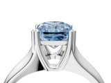 White gold Fancy Blue Radiant  Solitaire Diamond Ring with Six-Prong Cathedral Setting_36