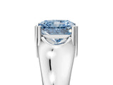 White gold Fancy Blue Radiant  Solitaire Diamond Ring with Six-Prong Cathedral Setting_37