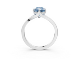 White gold Fancy Blue Radiant  Solitaire Diamond Ring with Six-Prong Setting and Tapered Band_20