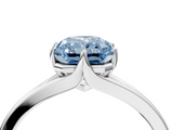 White gold Fancy Blue Radiant  Solitaire Diamond Ring with Six-Prong Setting and Tapered Band_21