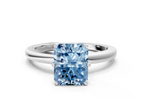 White gold Fancy Blue Radiant  Solitaire Diamond Ring with Six-Prong Setting on a Classic Band_3
